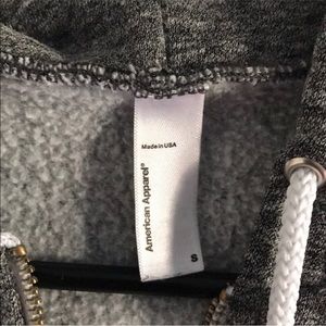 Grey American apparel unisex fleece zip hoodie S